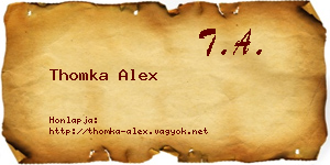 Thomka Alex névjegykártya
